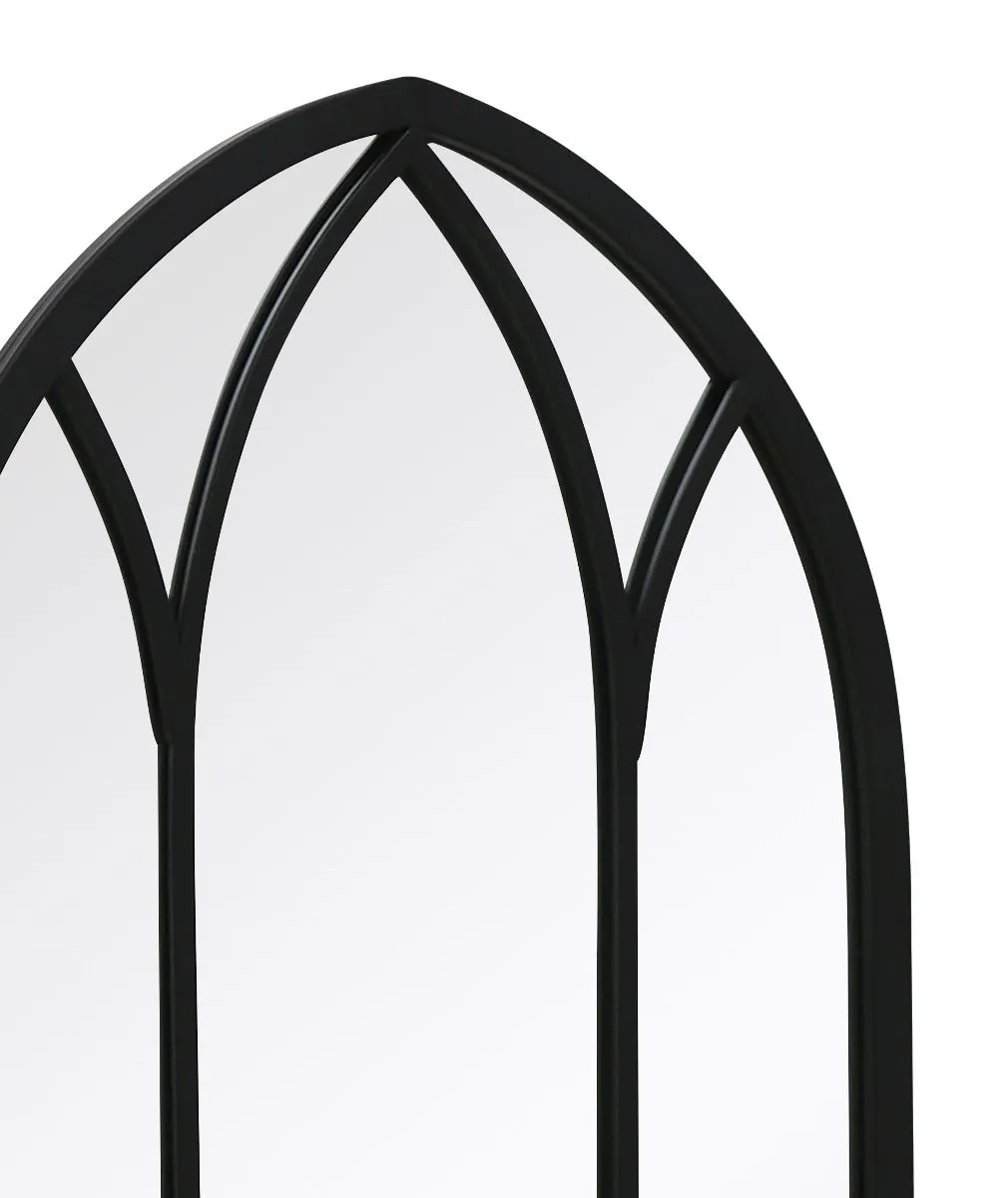 MirrorOutlet Black Metal Framed Arched Wall Mirror 32" X 19" (83CM X 48CM) 5
