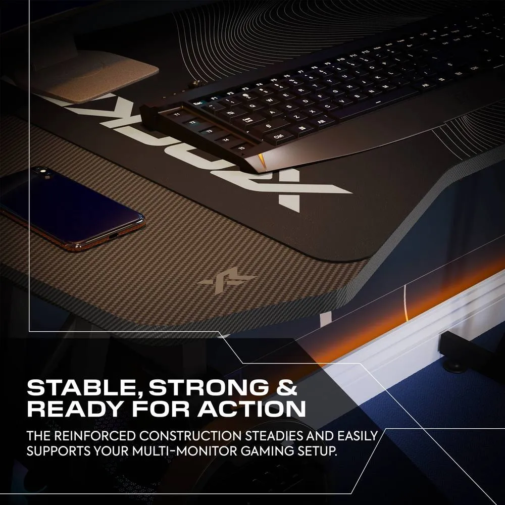 X Rocker Panther Evo 120cm Gaming Desk with Mousepad - Black 4