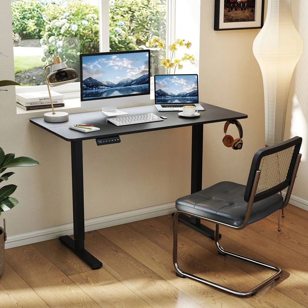 Costway Ergonomic Stand Up Desk 120x60CM Electric Standing Computer Desk in Black 5