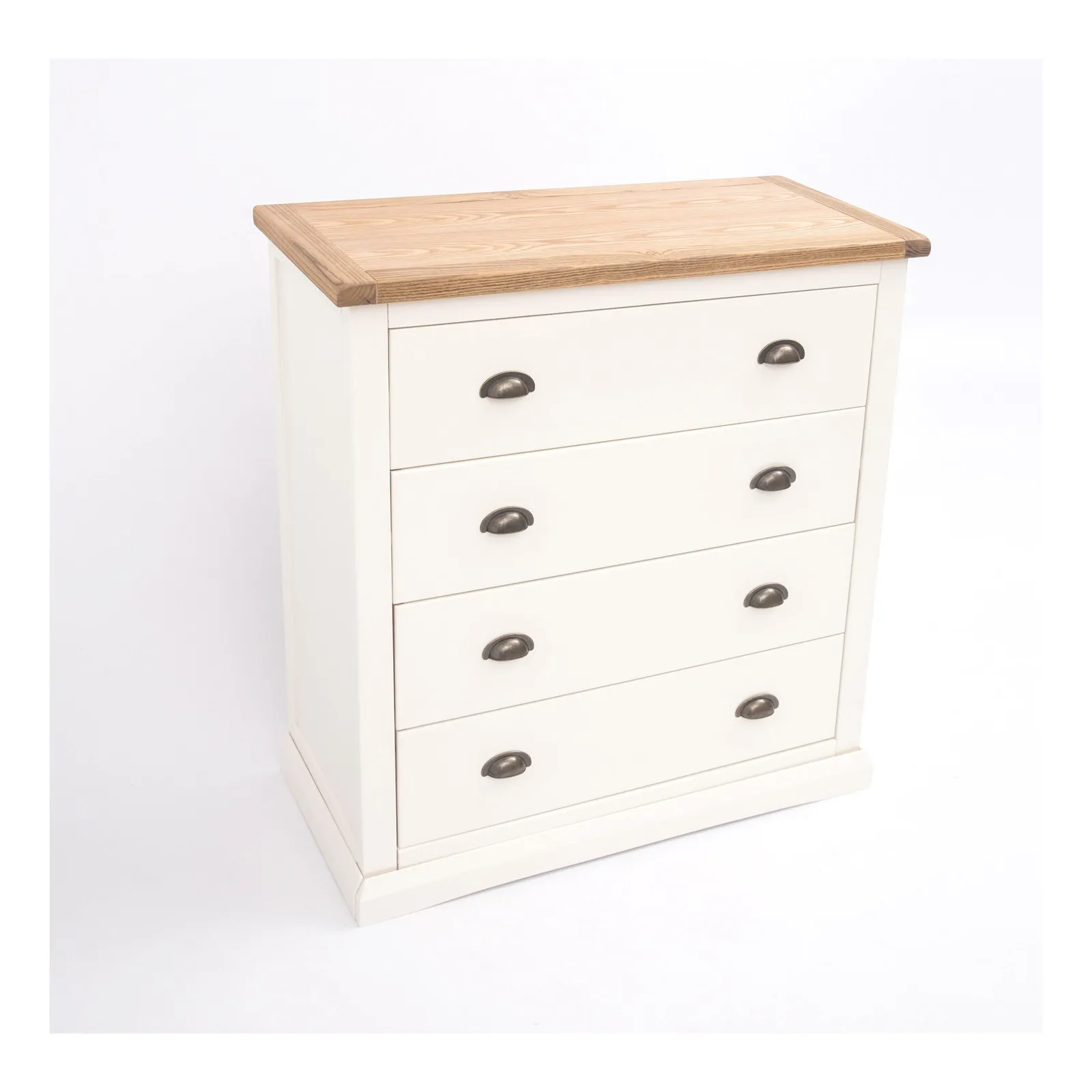 Cabinet Bits Cosenza 4 Drawer Chest of Drawers Brass Cup Handle in Off-White 3