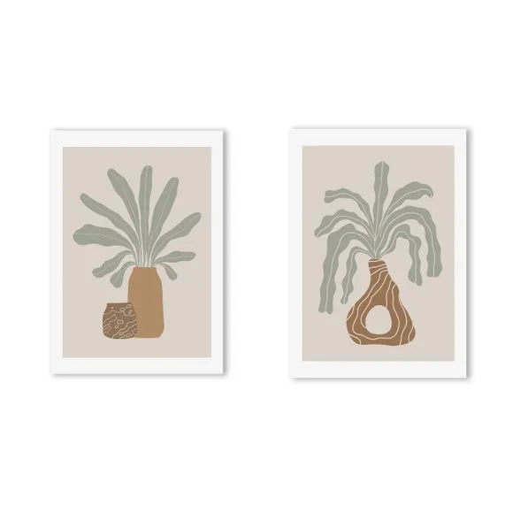 Set of 2 East End Prints Modern Vase Framed Prints 2