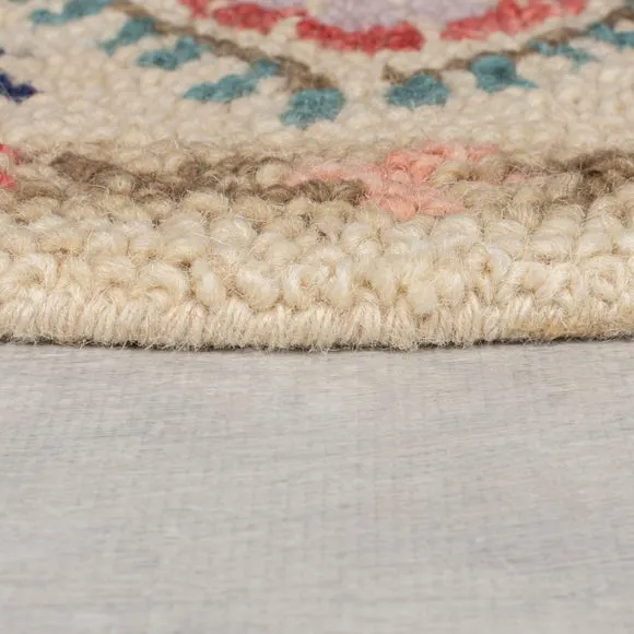 Hani Floral Wool Round Rug 4