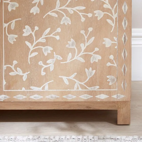 Florrie Carved Small Sideboard, Mango Wood 4