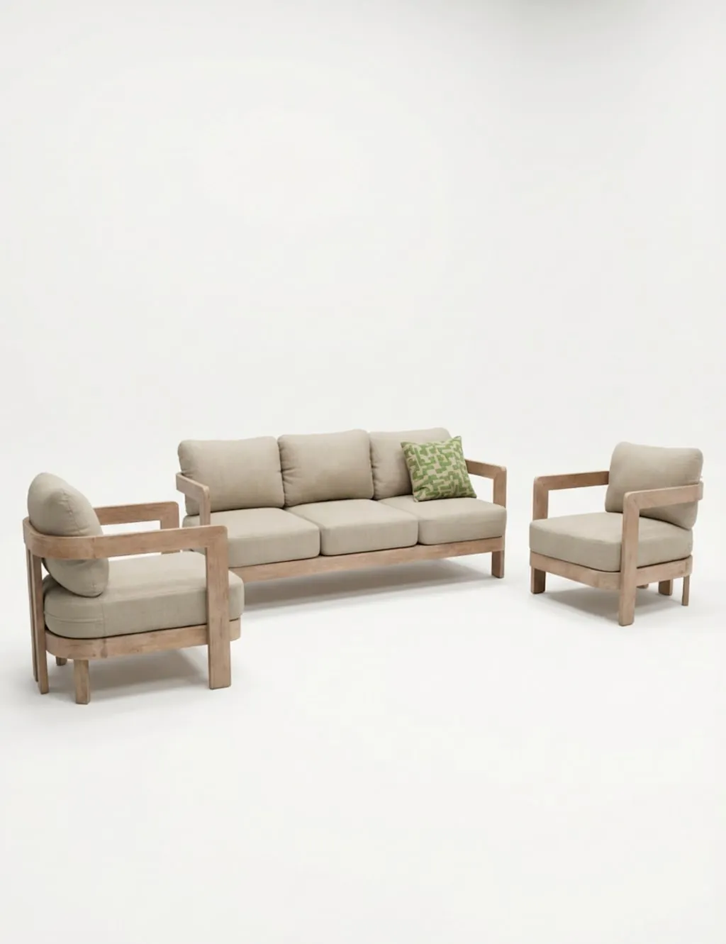 Royalcraft Evora Wood 5 Seater Lounge Set Natural