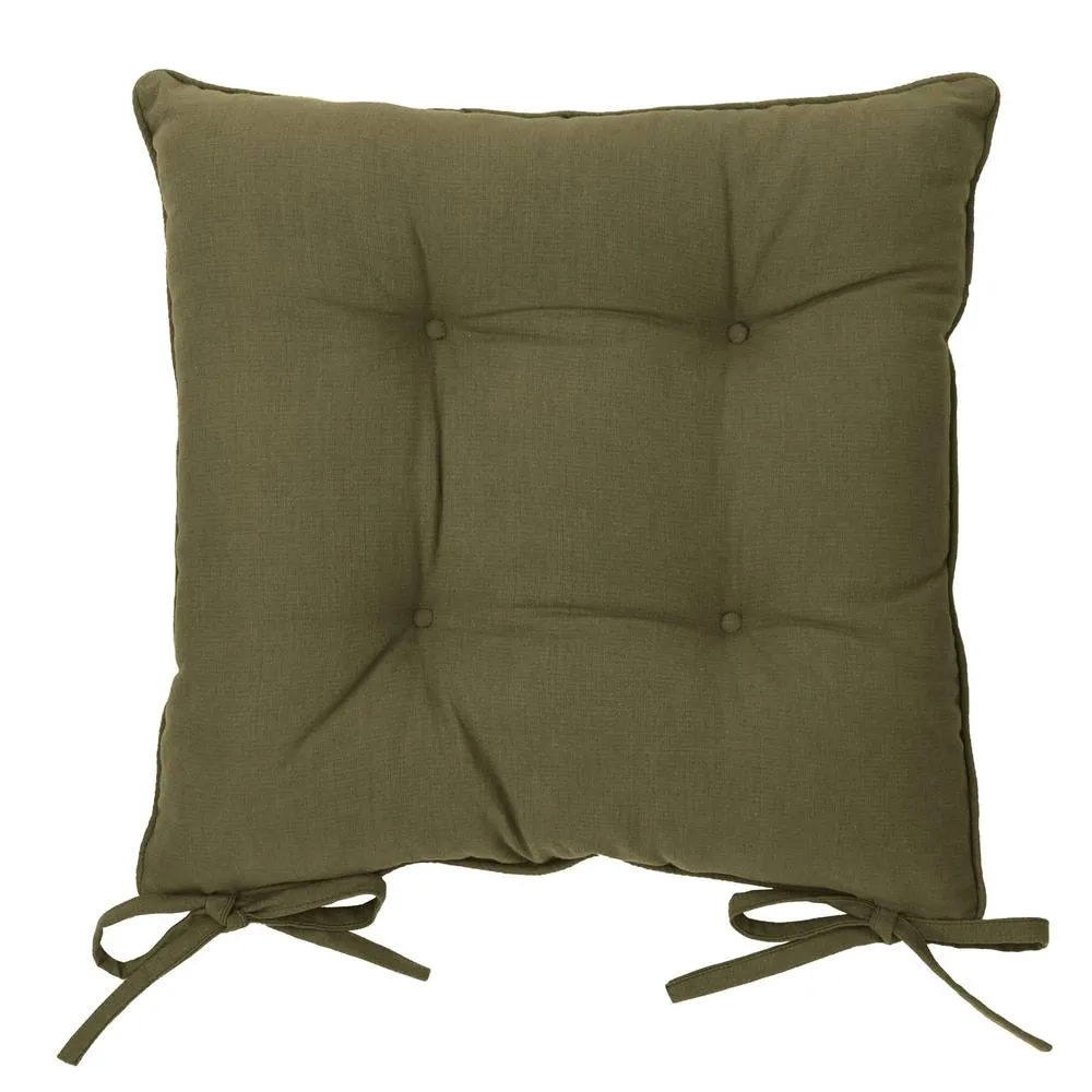 Yard Slub Cotton 2-Pack Plain Indoor/Outdoor Seat Pads in Khaki 4