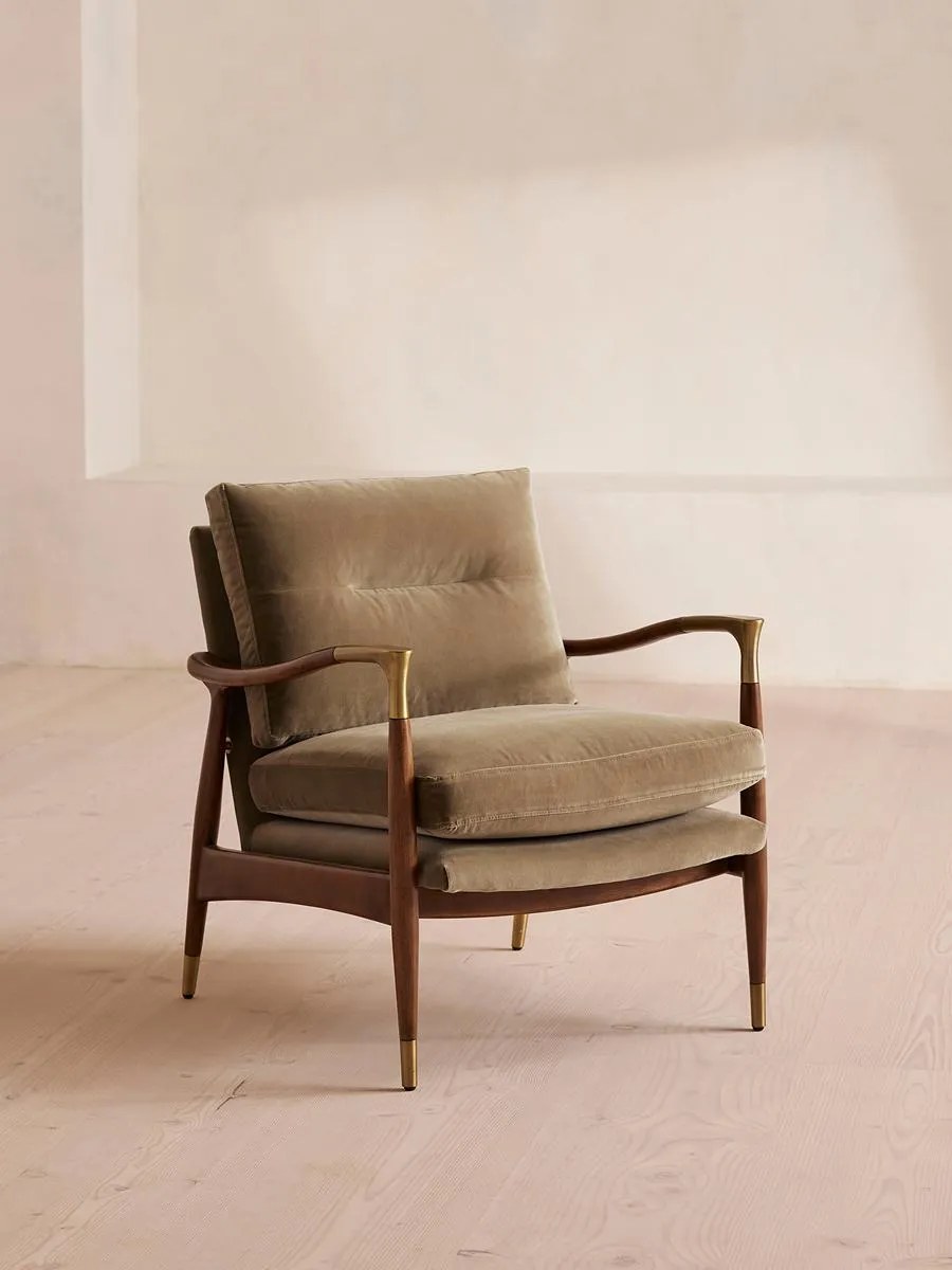 Theodore Armchair, Velvet, Truffle