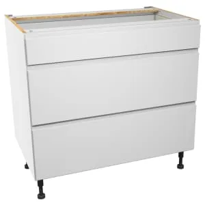 Wickes Madison Matt White 3 Drawer Base Unit - 900mm