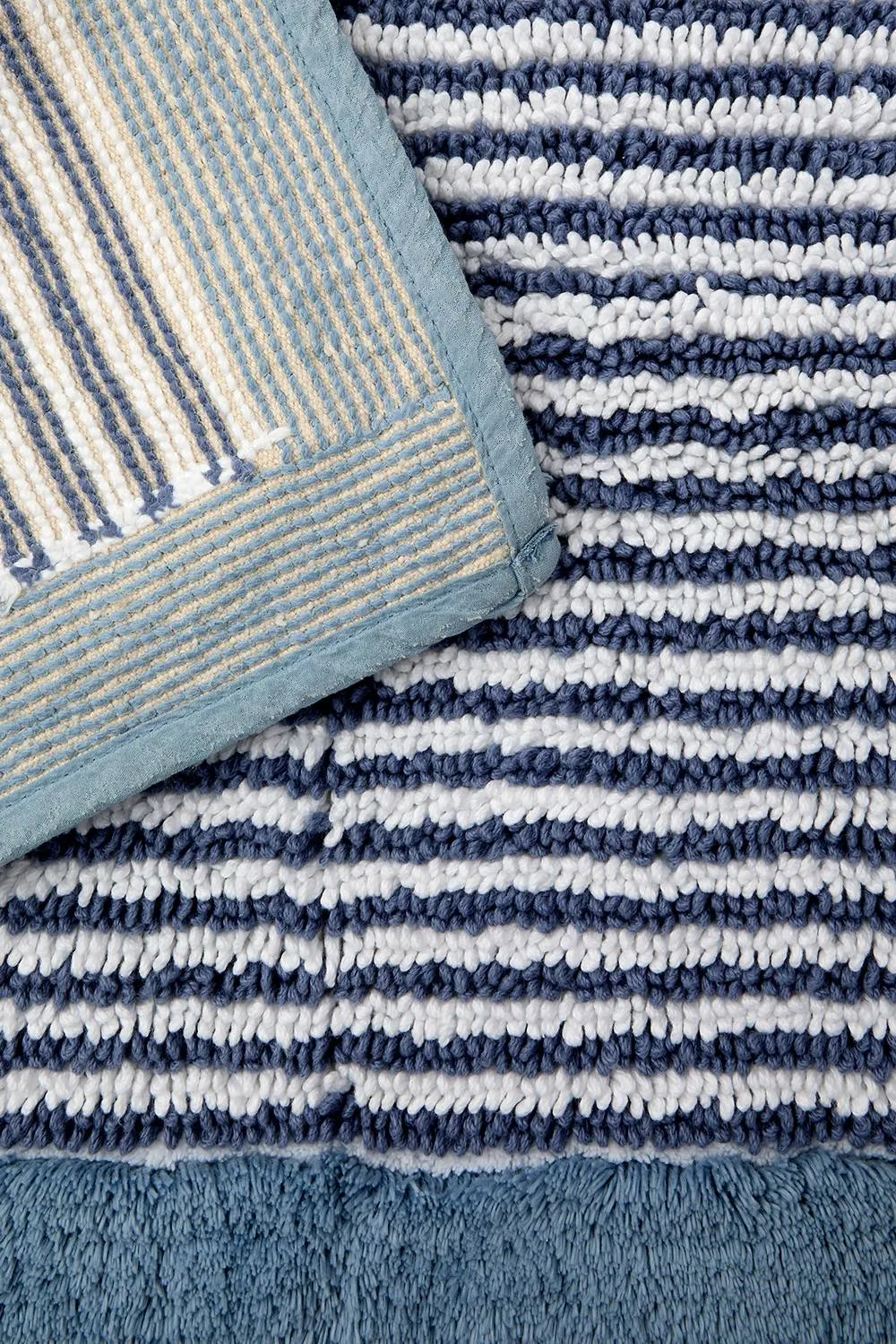 CHRISTY 'Portobello Stripe' Coastal Inspired Bath Rugs in Blue 3