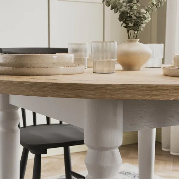 Pip 4-6 Seater Round to Oval Extendable Dining Table 6