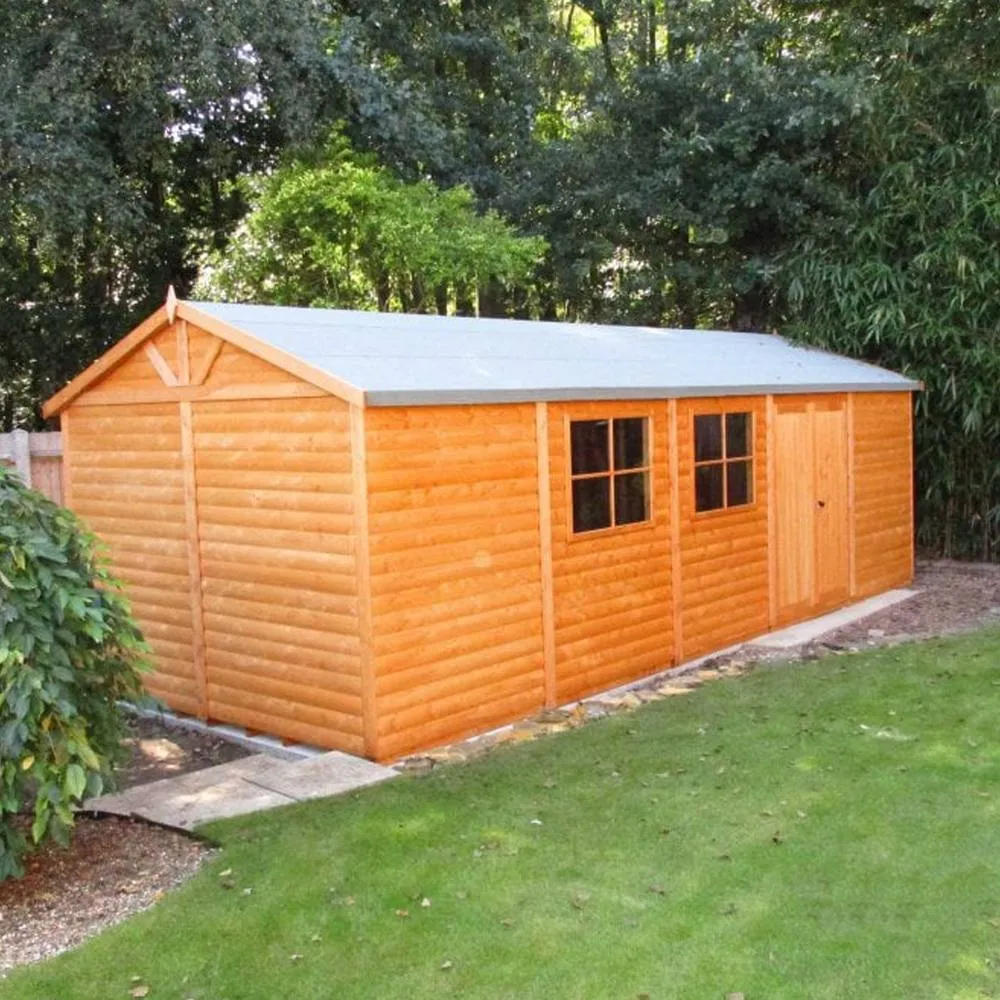 Shires Shiplap Mammoth Loglap 12x30 ft Shed Double Door - Two Opening Window in Brown 2