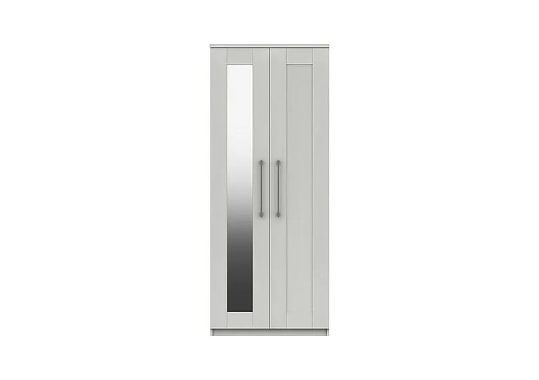 Fenchurch 2 Door Wardrobe with Mirror - White