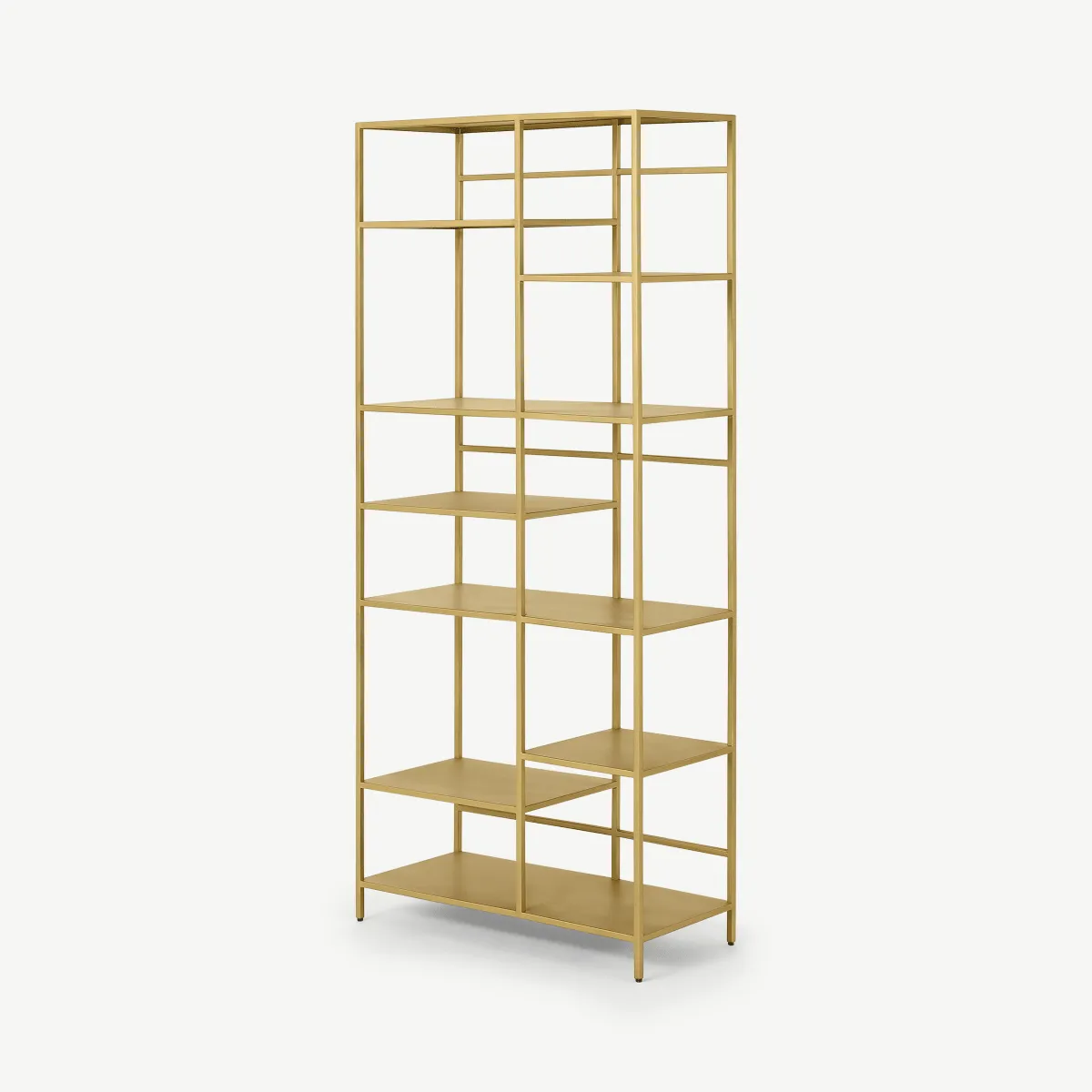 Munro Shelving Unit, Brass