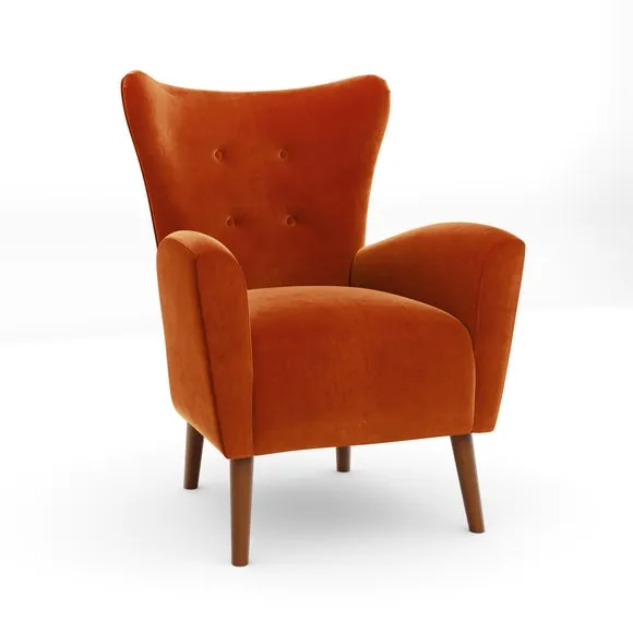 Sven Modern Velvet Wing Chair 6