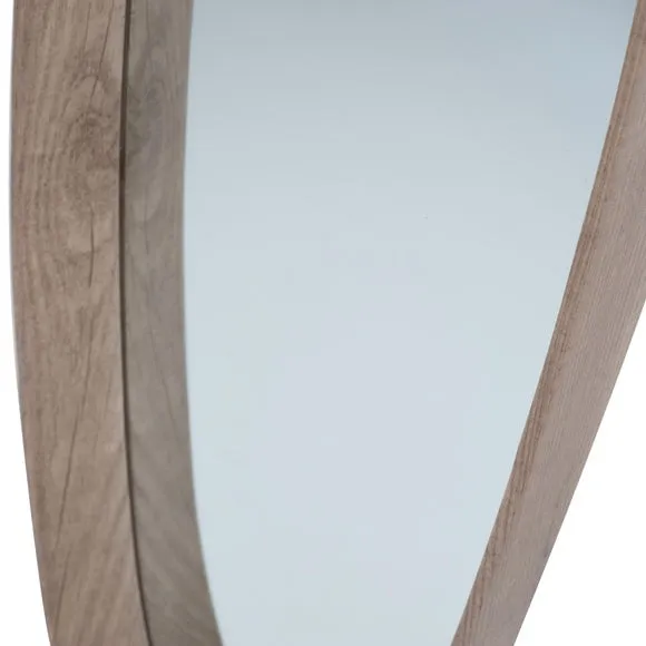 Wood Veneer Teardrop Wall Mirror 4