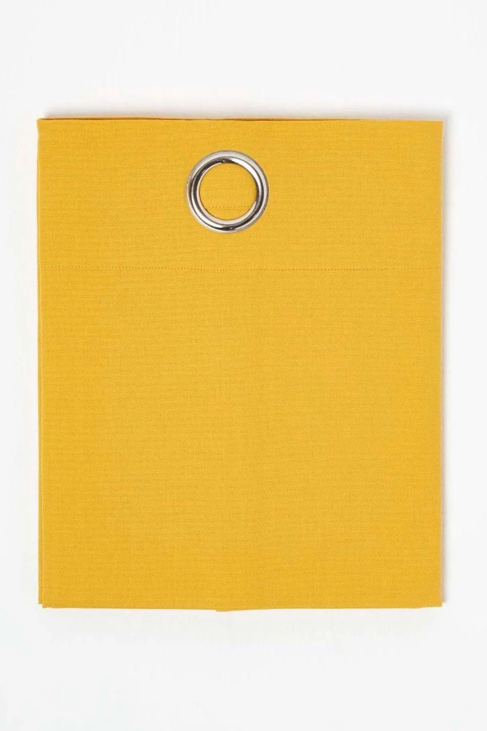 Homescapes Plain Cotton Ready Made Eyelet Curtain Pair in Mustard 3