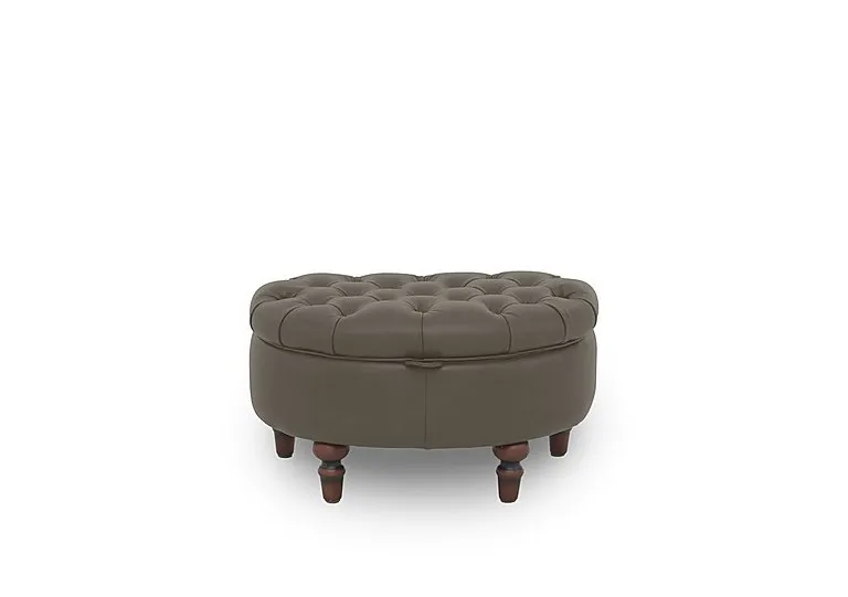 Columbus Leather Half Moon Footstool