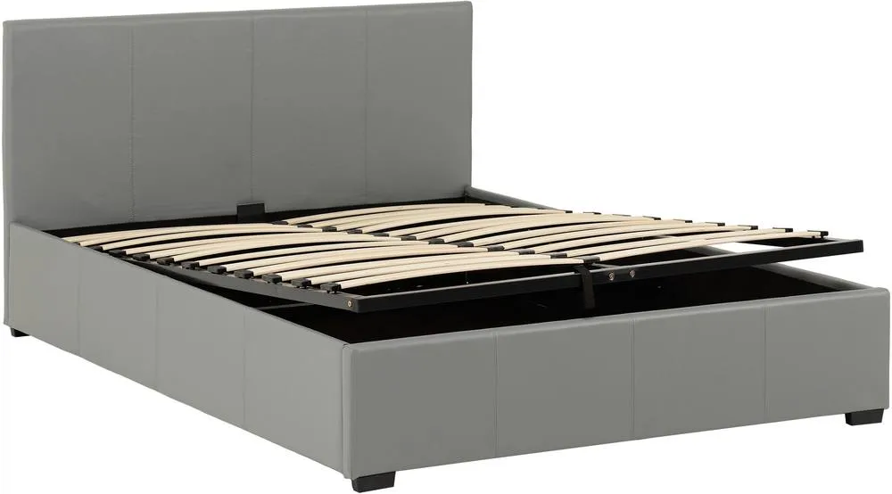 Seconique Waverley 4'6" Storage Bed - Grey Faux Leather 6