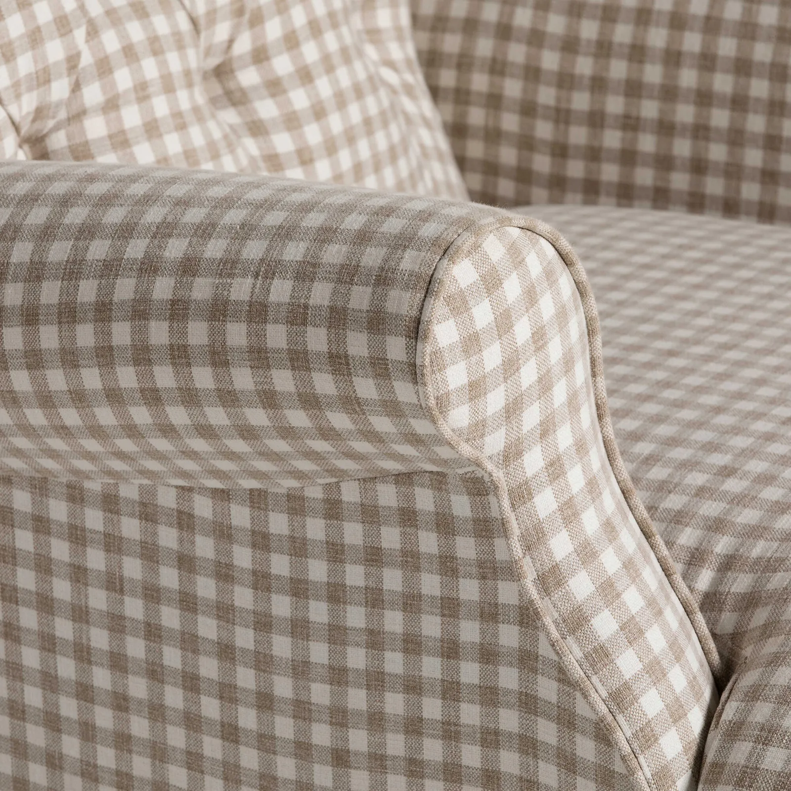 Everdeen Buttoned Accent Chair, Brown Fabric | Barker & Stonehouse 4