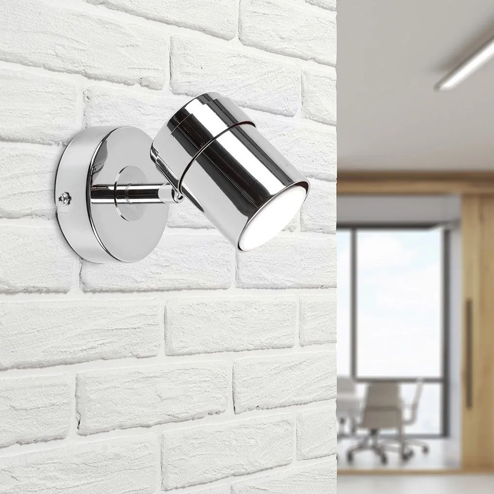 ValueLights Rosie Single Silver Indoor Wall Spotlight