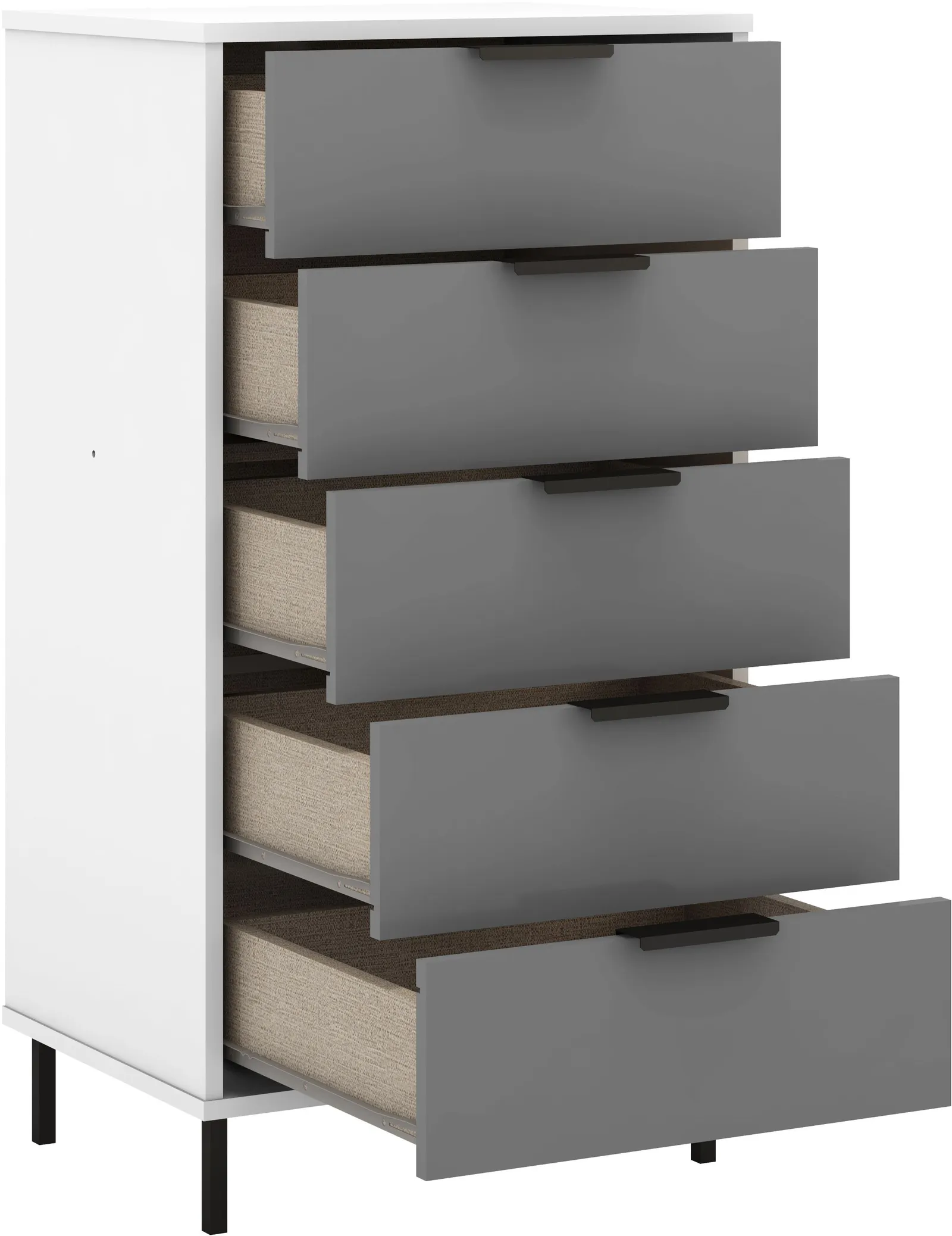 Seconique Madrid 5 Drawer Chest in Grey 3