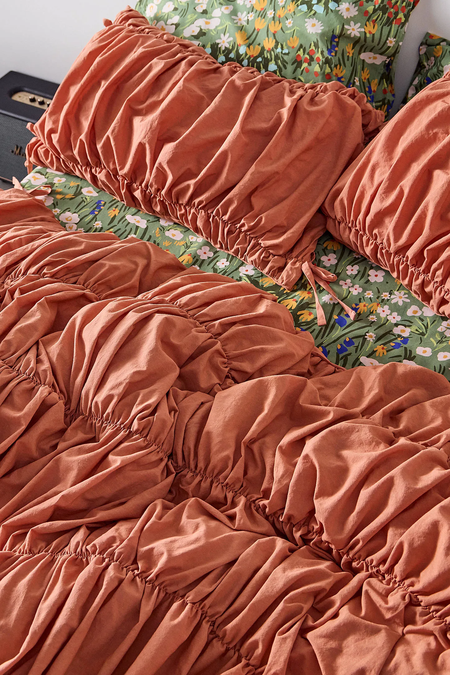 Cinched Duvet Set - Rust 2