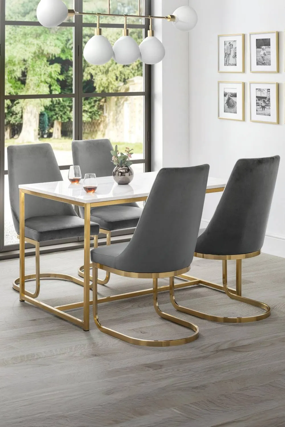 Julian Bowen Vittoria High Back Upholstered Dining Chair (Set of 2) in Grey 5