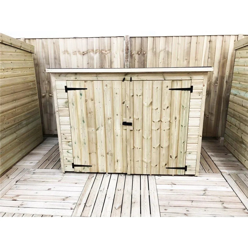 Marlborough 9 x 6 Pressure Treated Tongue & Groove Bike Store With Double Doors in Natural 4