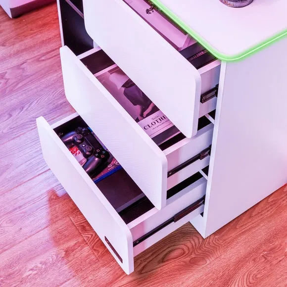 X Rocker Carbon Tek Chest of Drawers with Neo Fibre LED 2