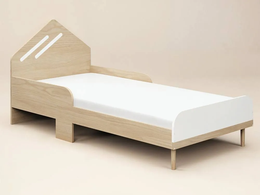 Flair Noah Single Bed Oak in White 4