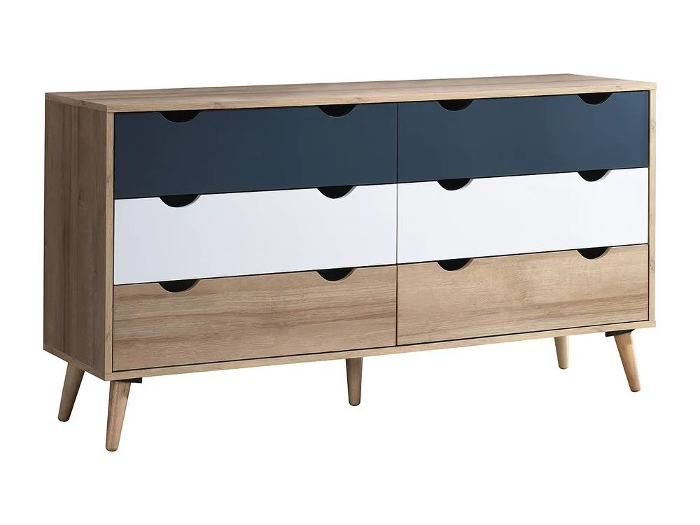 Vente-unique 6 - Drawer Chest - Colours: Natural, White & Navy Blue - LURVIA 4