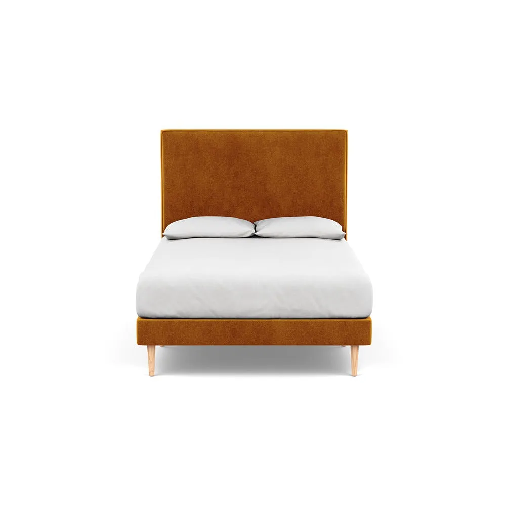Heal's Newman Headboard (Lift Storage) Double Smart Luxe Velvet Cognac 1
