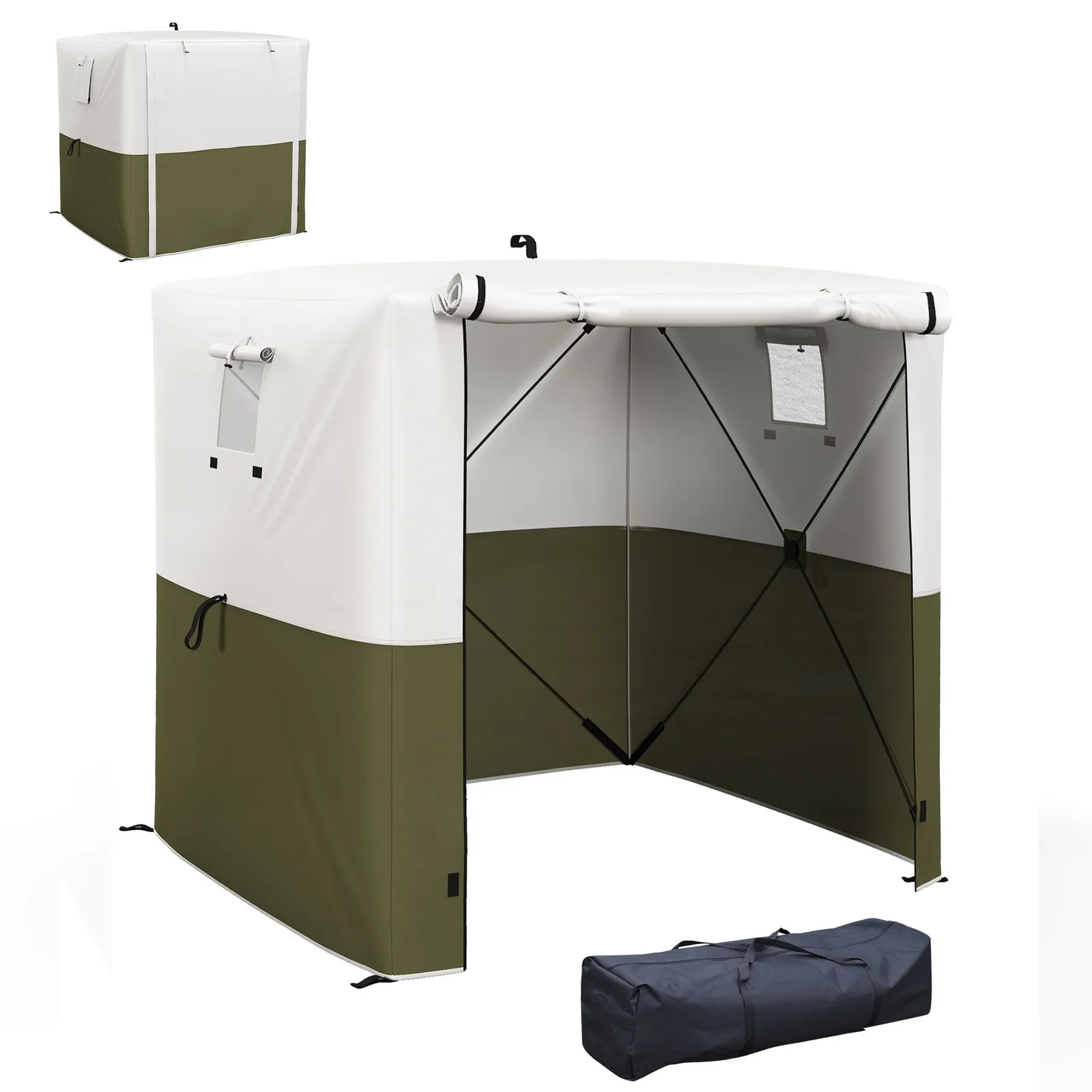 OUTSUNNY 2 x 2m Pop Up Gazebo with Sides Easy up Party Tent with Carry Bag in Green 2