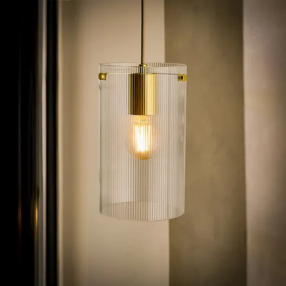 Sterling Ribbed Adjustable Pendant Light 2