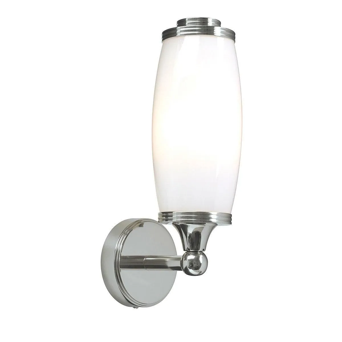 Netlighting Eliot 1 Light Bathroom Wall Light Polished Chrome IP44 G9 in Grey
