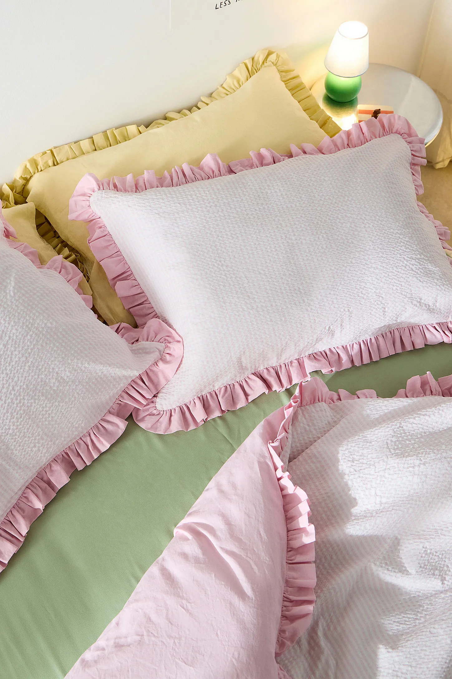 Pink Stripe Seersucker Duvet Set - Pink 2