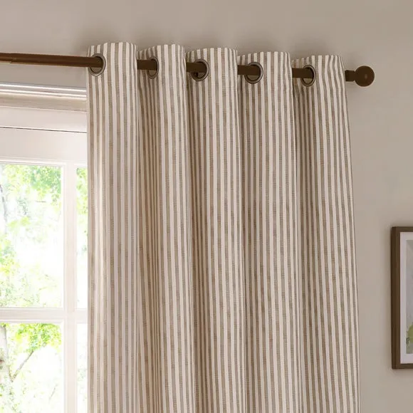 Yard Hebden Striped Eyelet Curtains (Blackout Available) 1