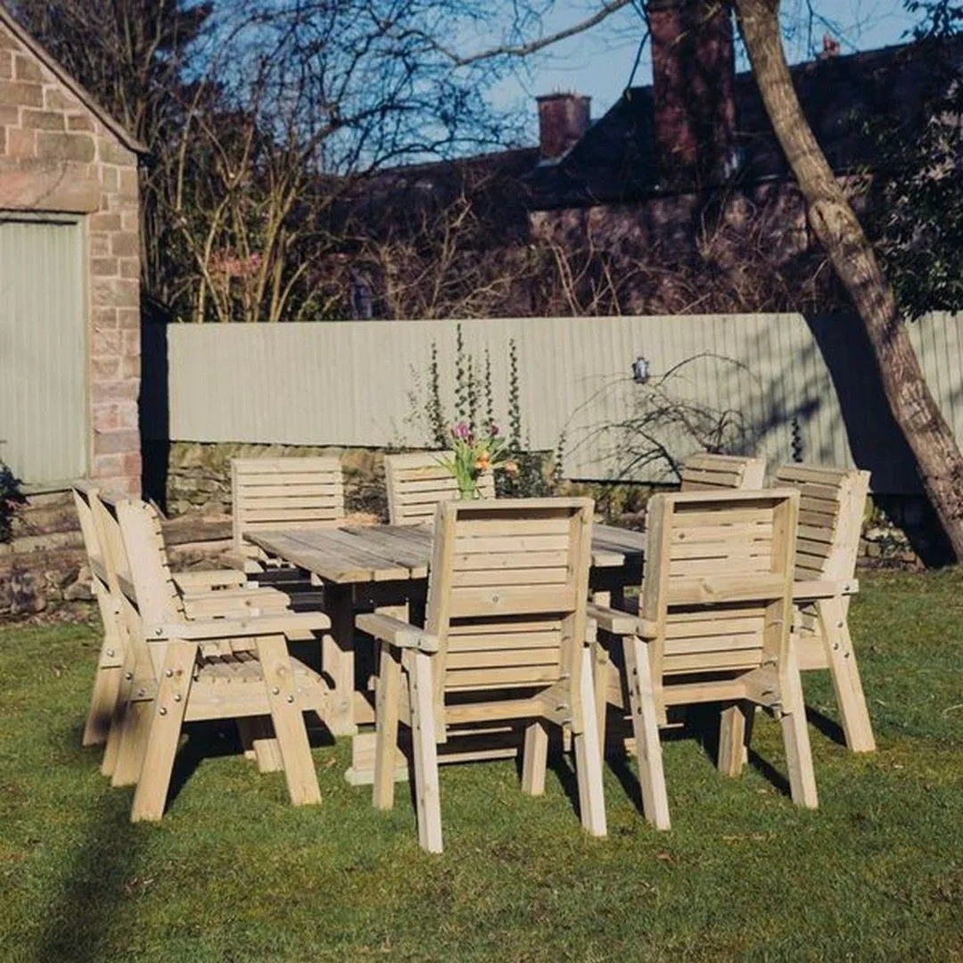 Churnet Valley Garden Furniture Ltd Ergo 8 Seater Table Set - Min. Assembly Required - Set of Cushions Inc in Brown
