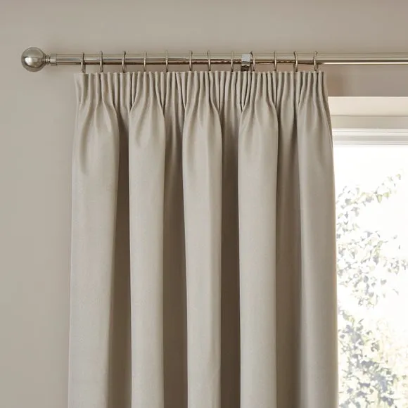 Rotterdam Herringbone Blackout Pencil Pleat Curtains 1