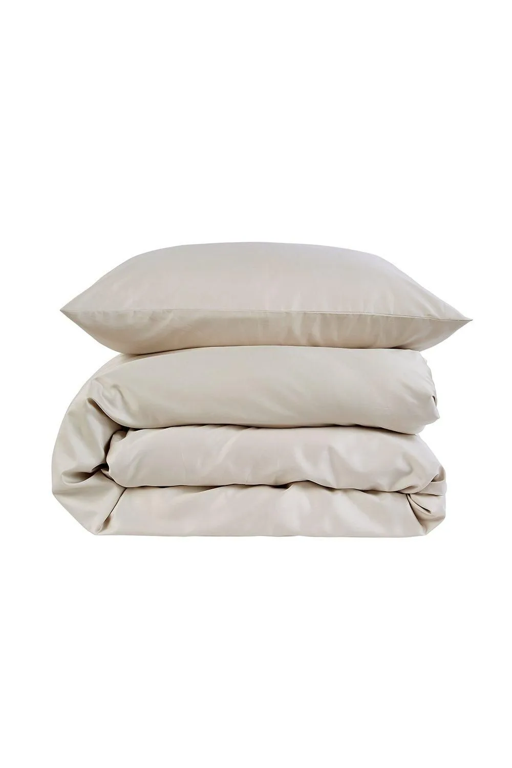 CHRISTY 400TC Luxury Cotton Sateen Plain Dye Duvet Cover Sets in Cream 2