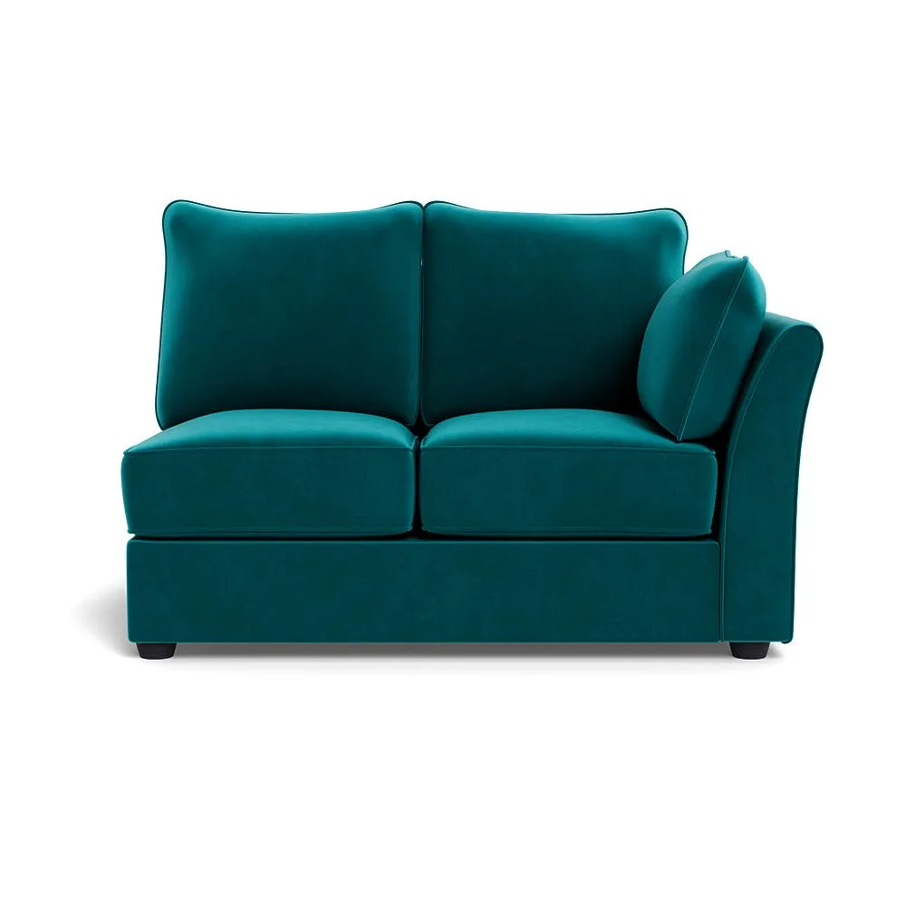 Heal's Tailor Double Right Hand Facing Corner Unit Smart Velvet Petrol Black Feet