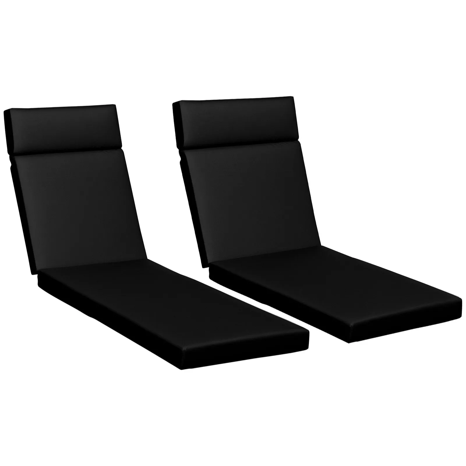 OUTSUNNY Set of 2 Sun Lounger Cushions ONLY, Replacement Cushions in Black