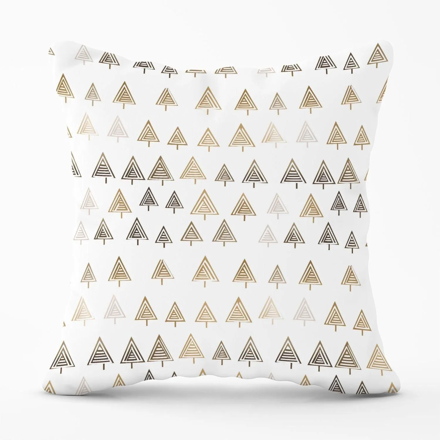 Warren Reed - Designer Geometric Christmas Tree Pattern Outdoor Cushion in White