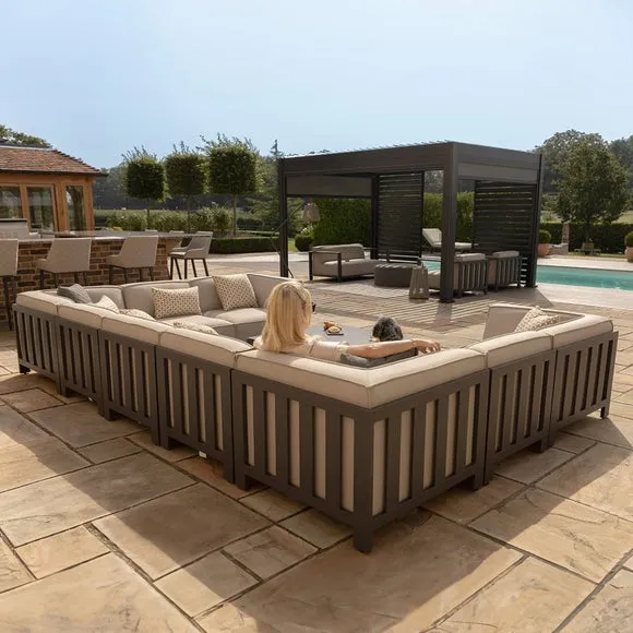 Maze Ibiza U Shape Garden Sofa Set with Square Table 6