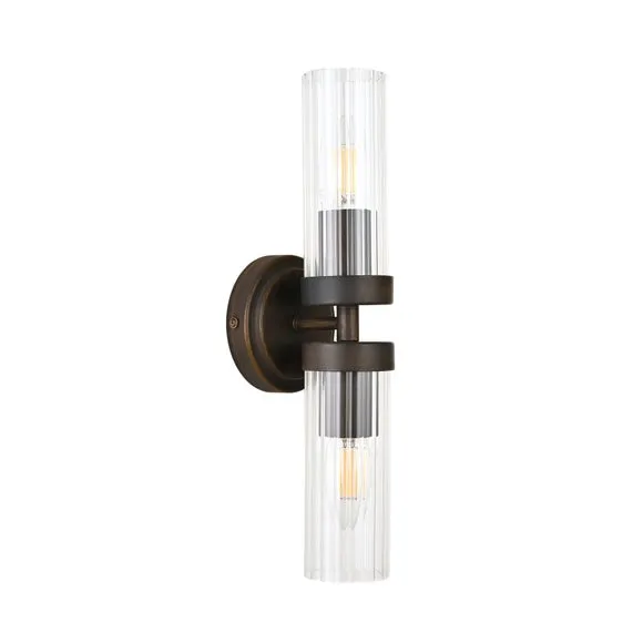 Alyn Ribbed 2 Light Bathroom Wall Light 6
