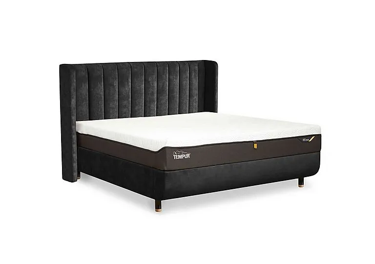 Arc Disc Bed Frame with Lodret Headboard - King Size with Oak Feet