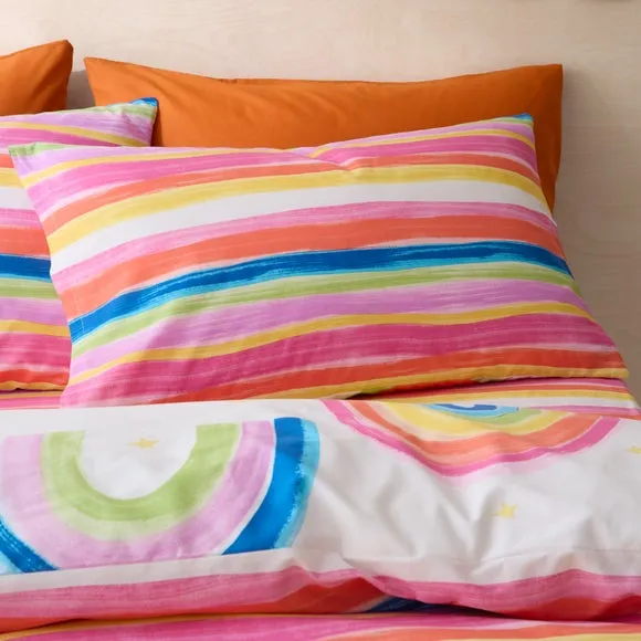 Watercolour Rainbow 100% Cotton Reversible Duvet Cover and Pillowcase Set 4