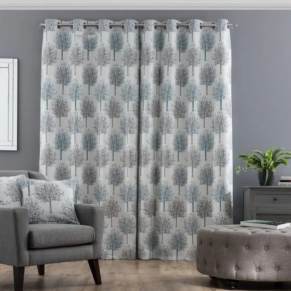 Jacquard Trees Eyelet Curtains 4