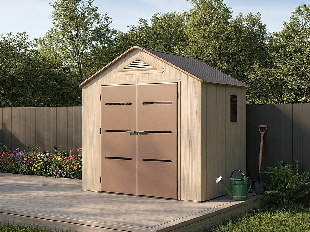Vente-unique Beige & Brown Resin Garden Shed 4.5 M² With Floor - 22 Mm Thickness 3
