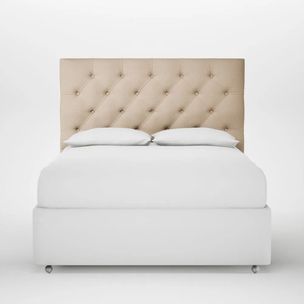 Heal's Balmoral Headboard Lift Storage King Smart Cotton Linen Rice 1