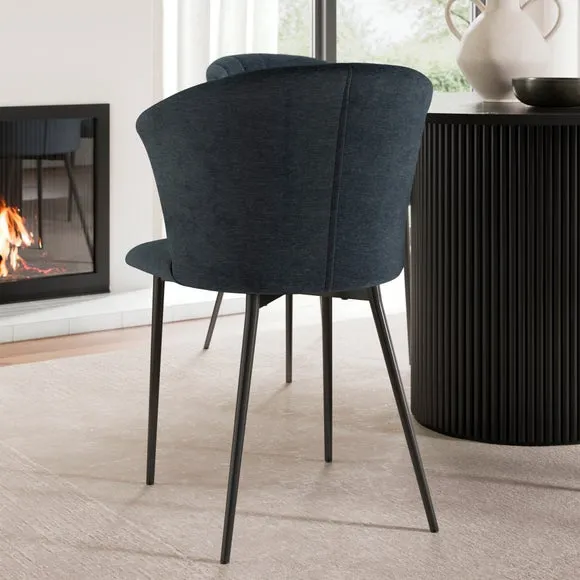 Kendall Dining Chair with Black Legs, Chenille 6